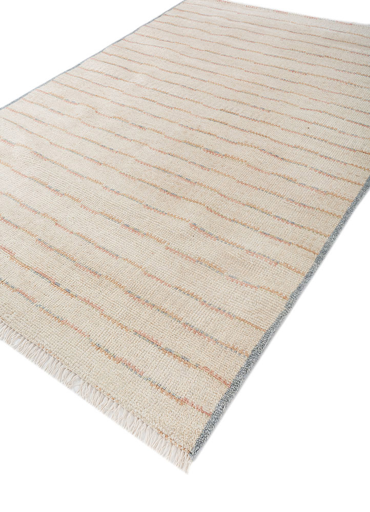 hula ivory wool hand knotted Rug - FoldShot