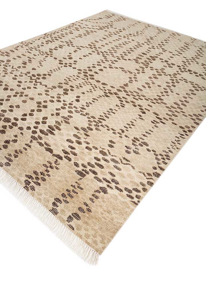 thyme beige and brown wool hand knotted Rug - FoldShot thyme beige and brown wool hand knotted Rug - FoldShot