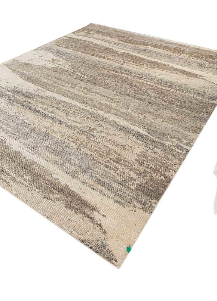entropy ivory wool hand knotted Rug - FoldShot