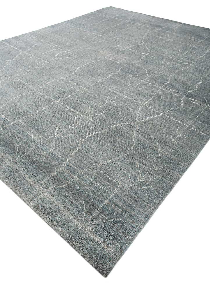 zuri blue wool hand knotted Rug - FoldShot zuri blue wool hand knotted Rug - FoldShot
