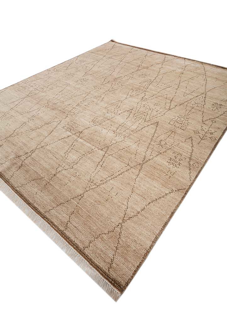 manifest beige and brown wool hand knotted Rug - FoldShot