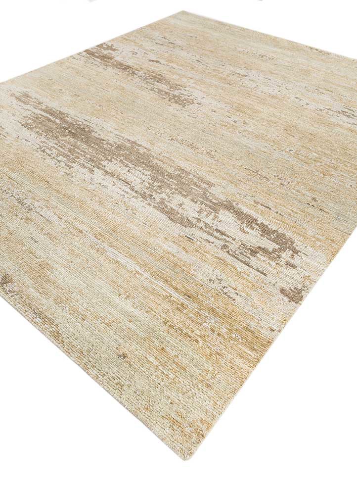 entropy gold wool hand knotted Rug - FoldShot
