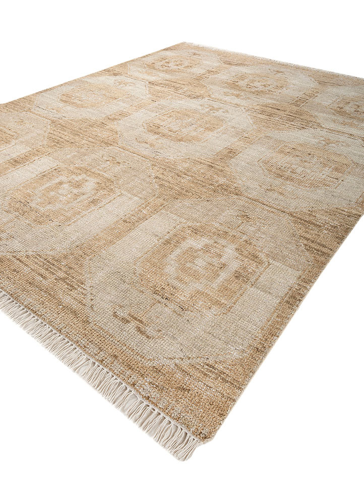 thyme beige and brown wool hand knotted Rug - FoldShot thyme beige and brown wool hand knotted Rug - FoldShot
