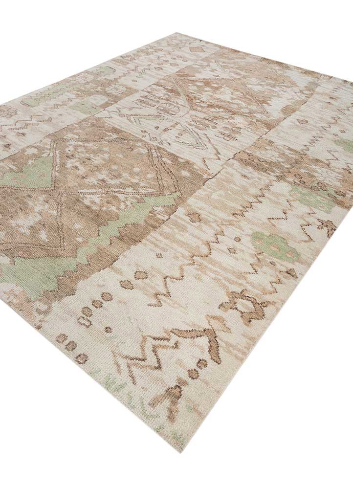 erbe ivory wool hand knotted Rug - FoldShot