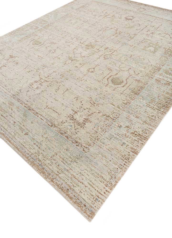 viscaya beige and brown wool hand knotted Rug - FoldShot