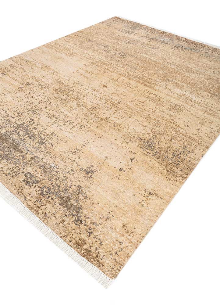 entropy beige and brown wool hand knotted Rug - FoldShot