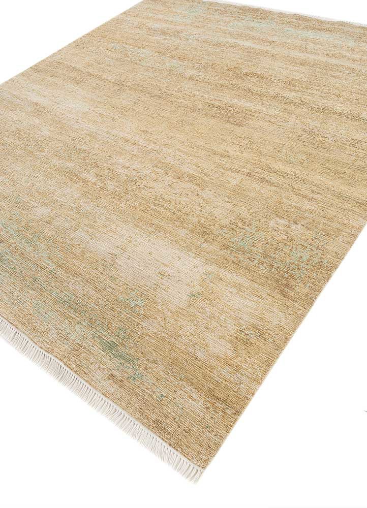 entropy gold wool hand knotted Rug - FoldShot