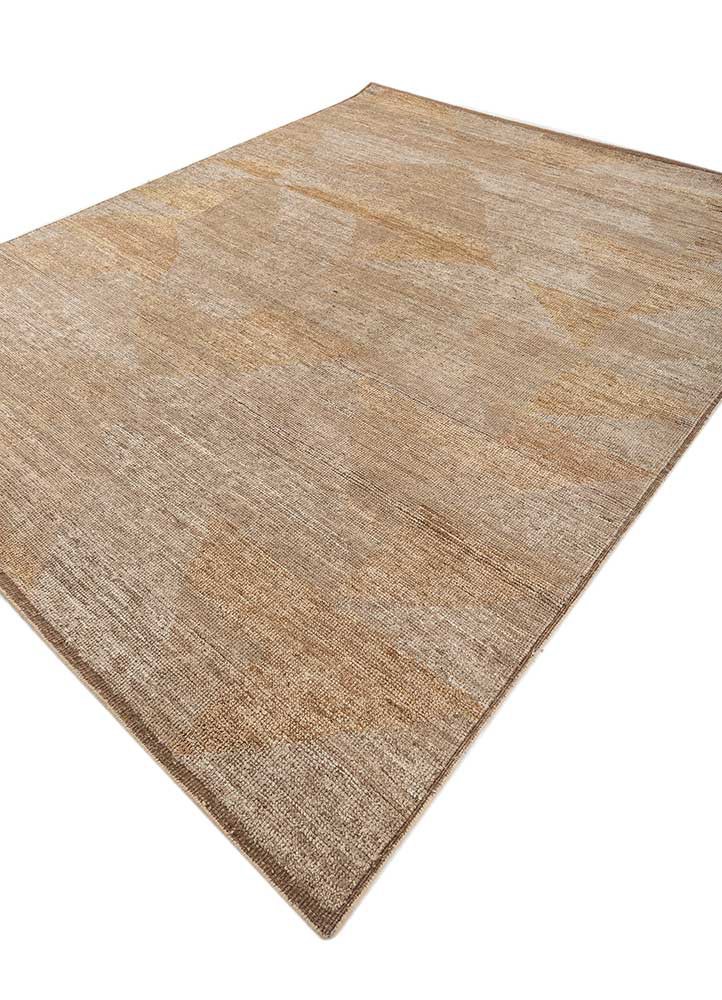 blythe beige and brown wool hand knotted Rug - FoldShot