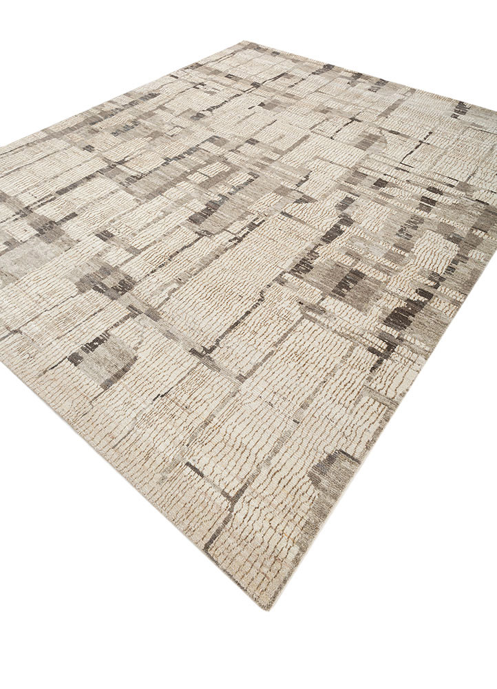 manifest ivory afghan wool hand knotted Rug - FoldShot