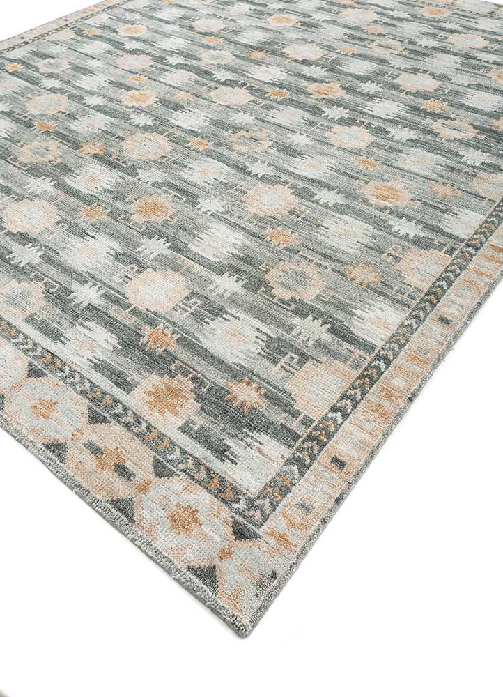 erbe green wool hand knotted Rug - FoldShot erbe green wool hand knotted Rug - FoldShot