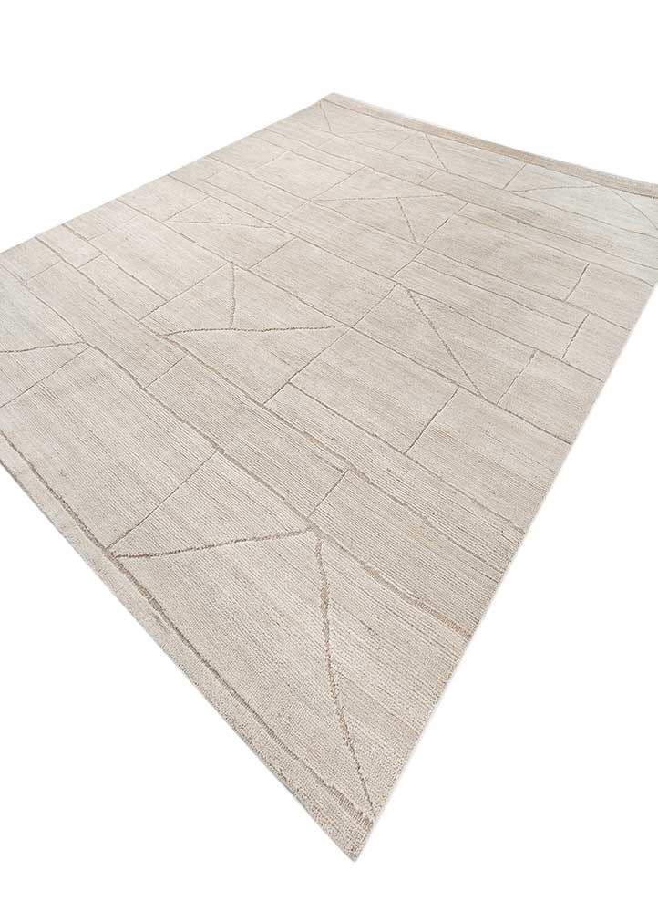 thyme ivory wool hand knotted Rug - FoldShot