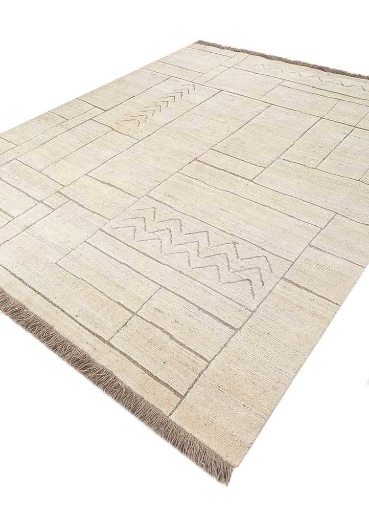 thyme ivory wool hand knotted Rug - FoldShot