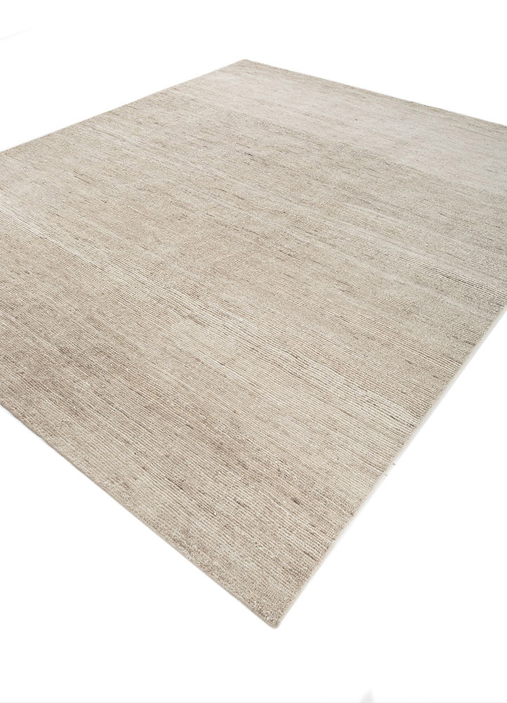 manifest beige and brown wool hand knotted Rug - FoldShot