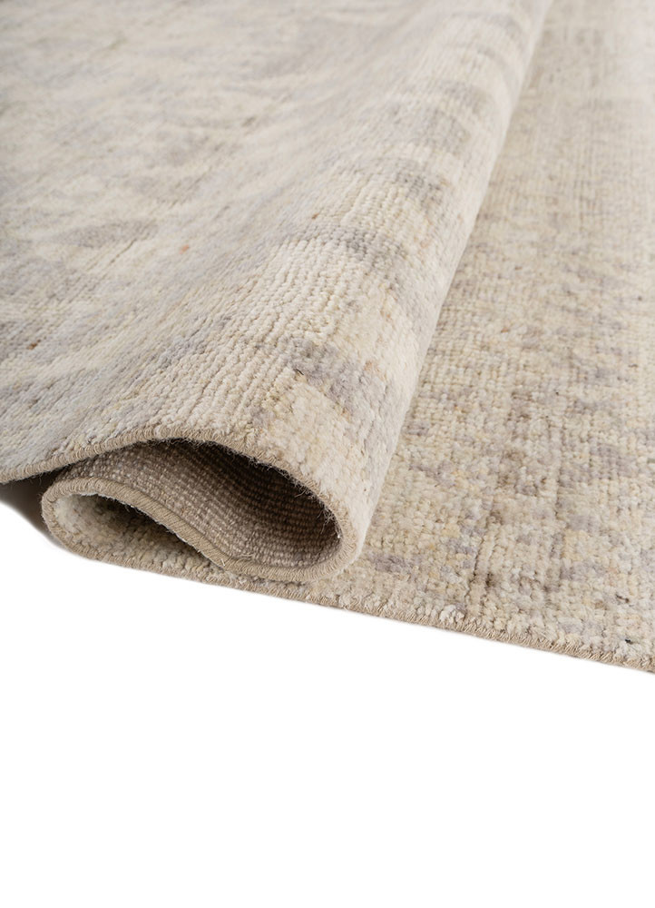 thyme ivory wool hand knotted Rug - FoldShot