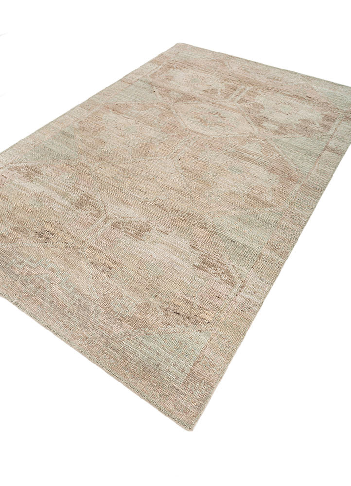 thyme beige and brown wool hand knotted Rug - FoldShot thyme beige and brown wool hand knotted Rug - FoldShot