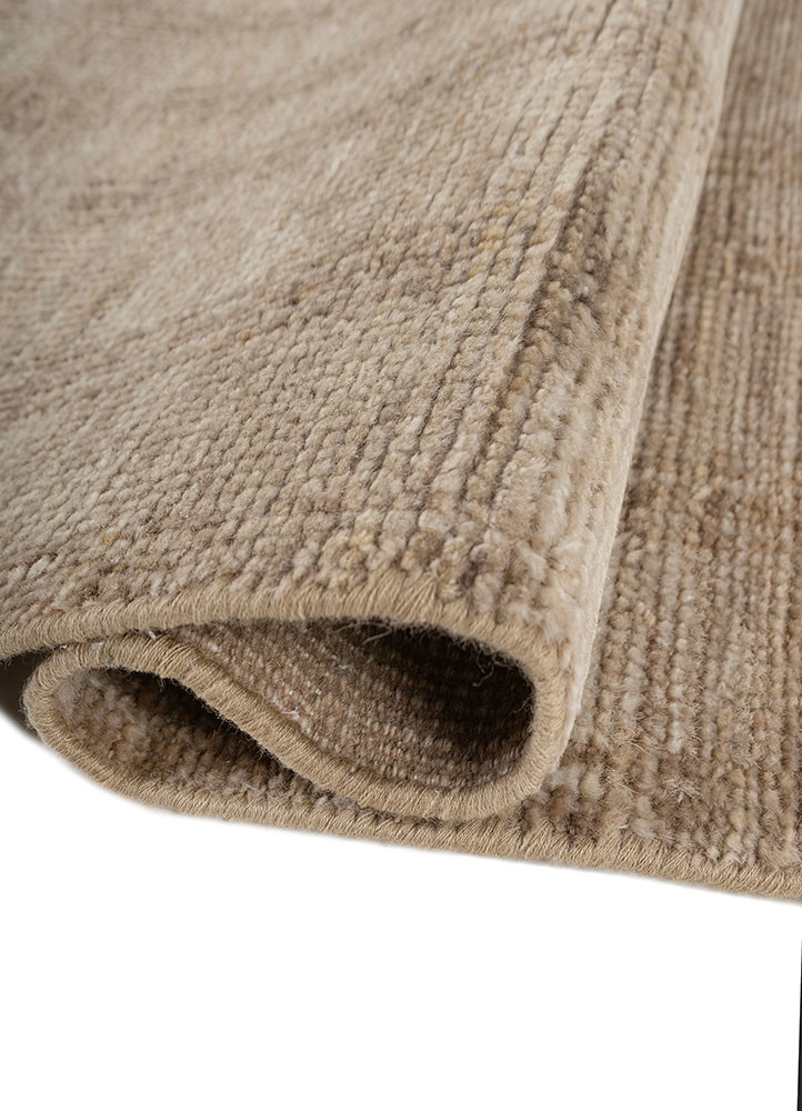 thyme beige and brown wool hand knotted Rug - FoldShot