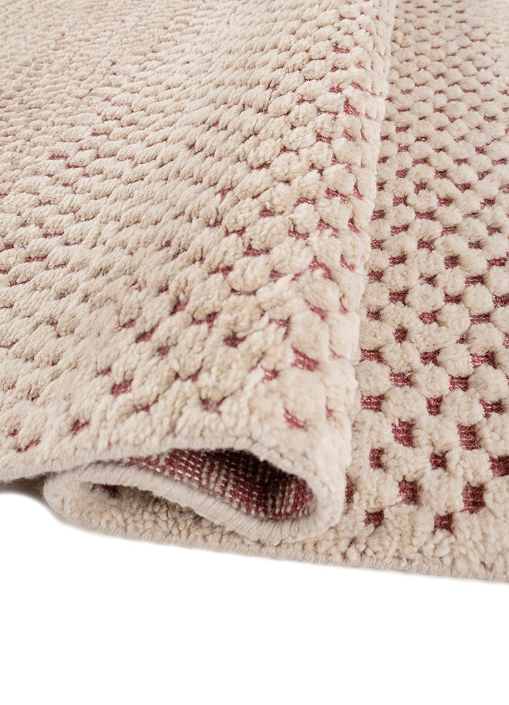 entropy red and orange wool hand knotted Rug - FoldShot