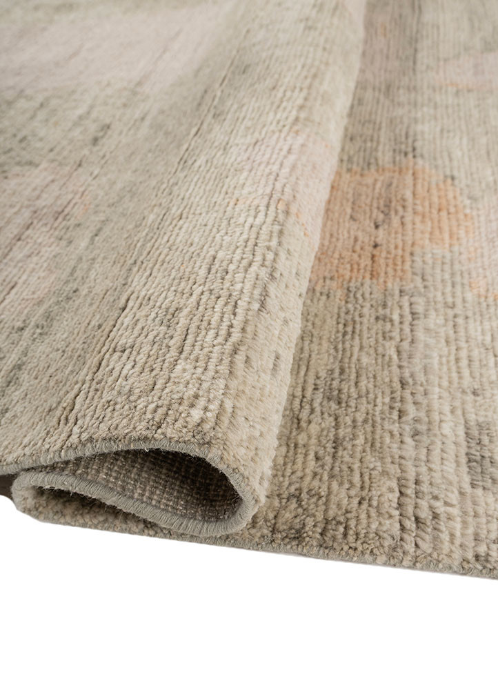 entropy green wool hand knotted Rug - FoldShot