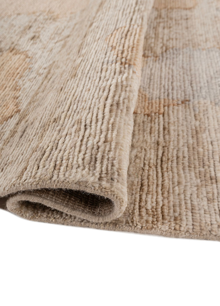 entropy beige and brown wool hand knotted Rug - FoldShot