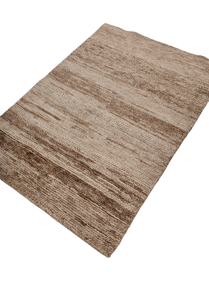 aprezo beige and brown wool hand knotted Rug - FoldShot aprezo beige and brown wool hand knotted Rug - FoldShot