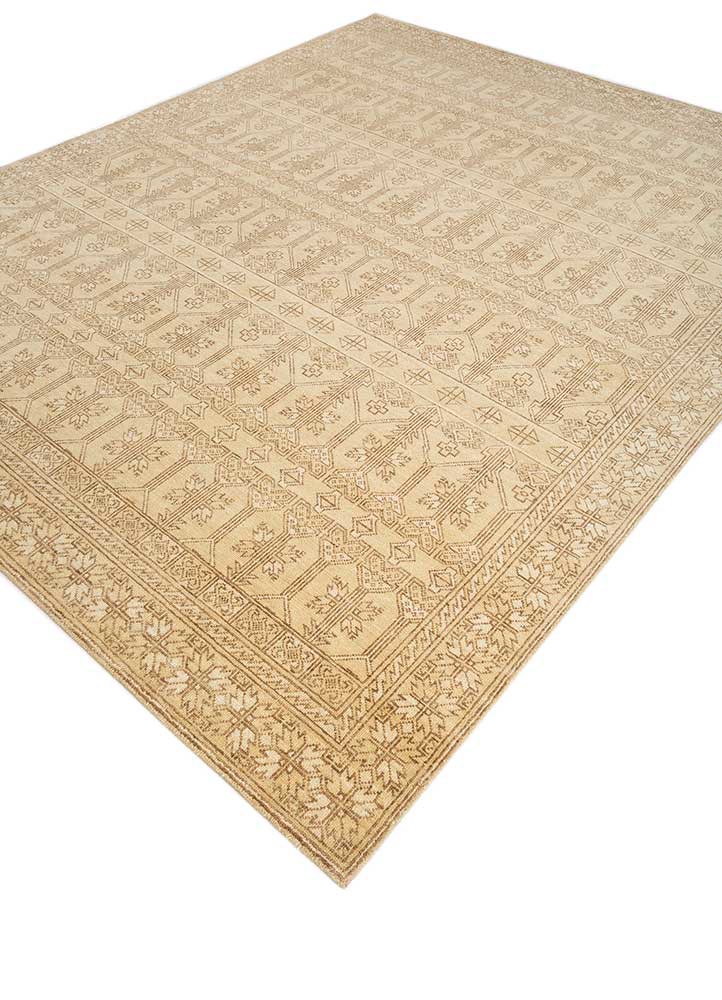 erbe gold wool hand knotted Rug - FoldShot