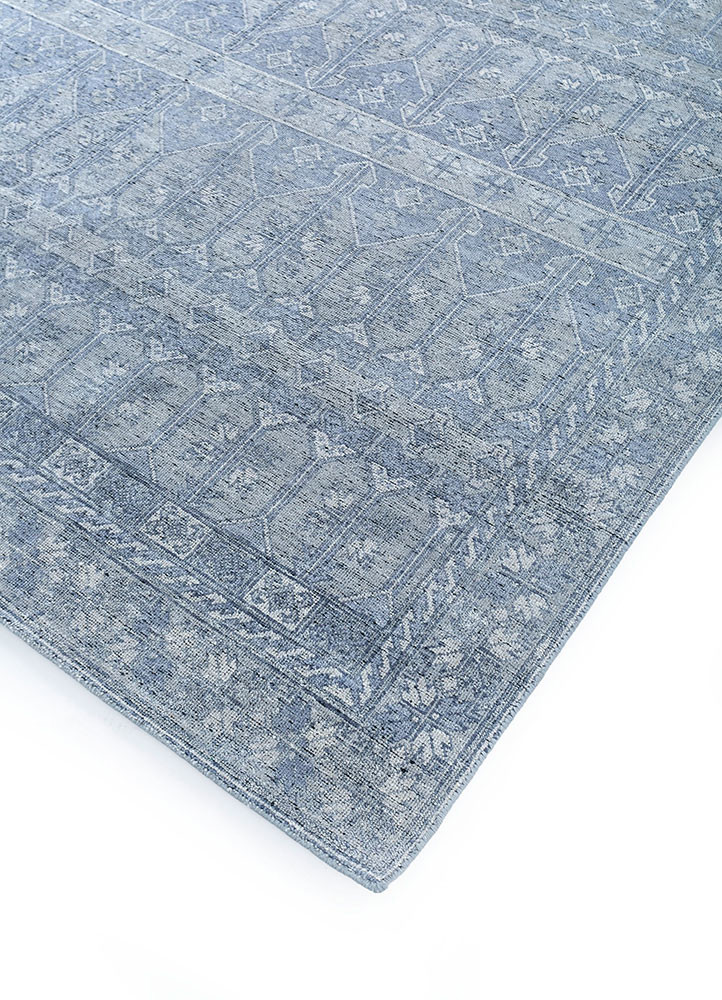 erbe blue wool hand knotted Rug - FoldShot