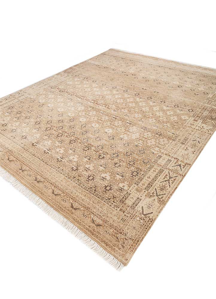 viscaya beige and brown wool hand knotted Rug - FoldShot