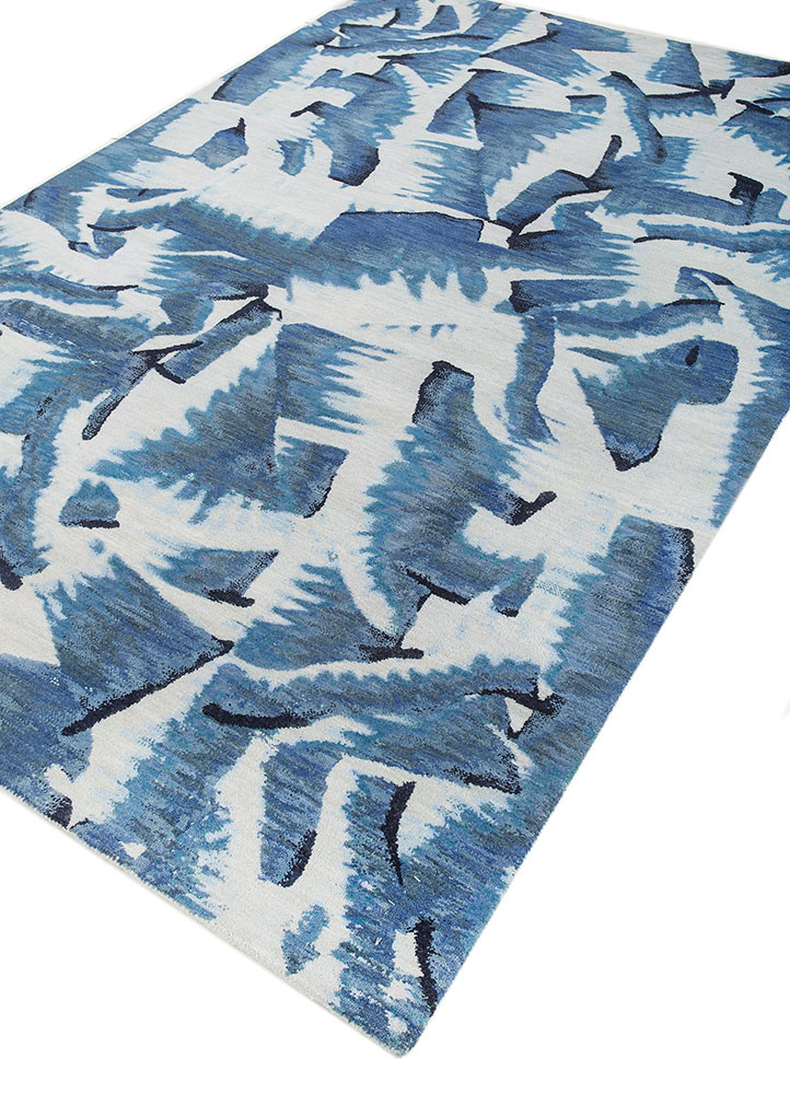 clan blue wool hand knotted Rug - FoldShot clan blue wool hand knotted Rug - FoldShot