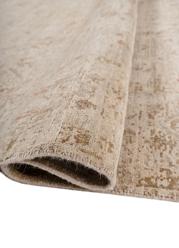 erbe beige and brown wool hand knotted Rug - FoldShot erbe beige and brown wool hand knotted Rug - FoldShot