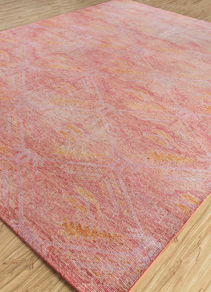 erbe red and orange wool hand knotted Rug - FoldShot erbe red and orange wool hand knotted Rug - FoldShot