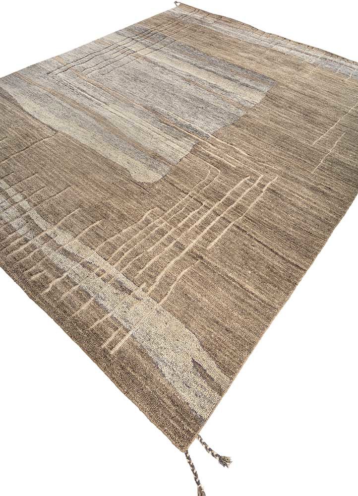 brahmaand grey and black wool hand knotted Rug - FoldShot