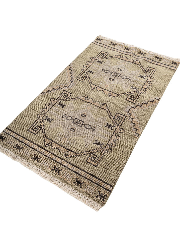 thyme green wool hand knotted Rug - FoldShot thyme green wool hand knotted Rug - FoldShot