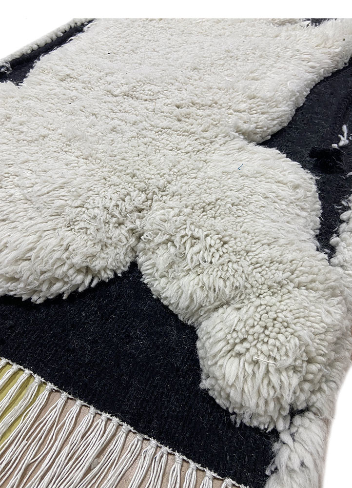 aprezo grey and black wool hand knotted Rug - FoldShot aprezo grey and black wool hand knotted Rug - FoldShot