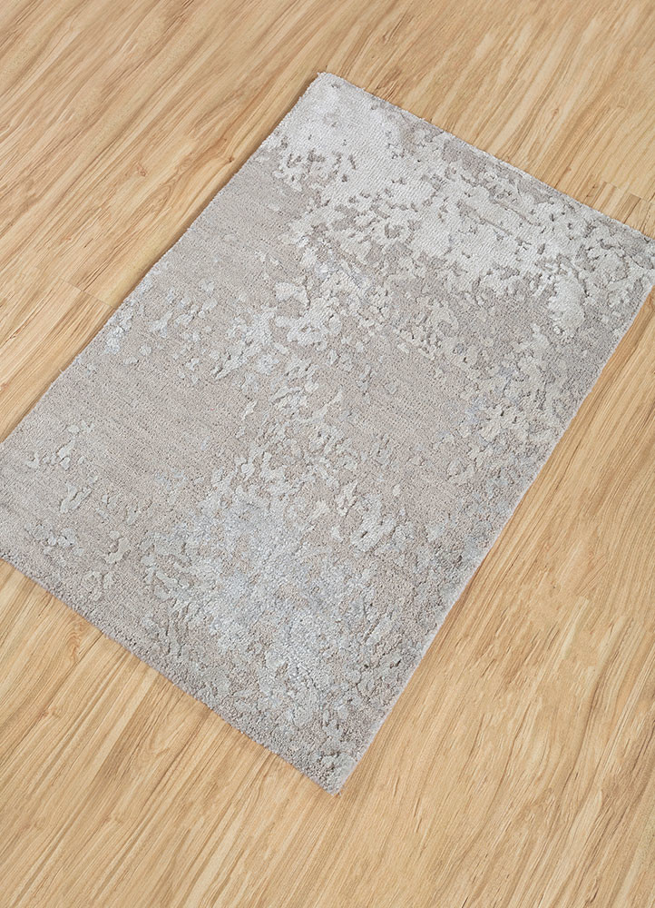 uvenuti grey and black wool hand knotted Rug - FoldShot