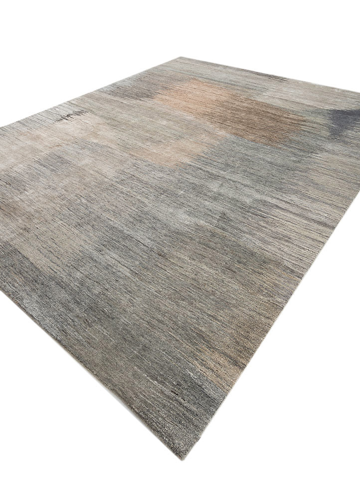 hidden by kavi grey and black afghan wool and silk hand knotted Rug - FoldShot hidden by kavi grey and black afghan wool and silk hand knotted Rug - FoldShot