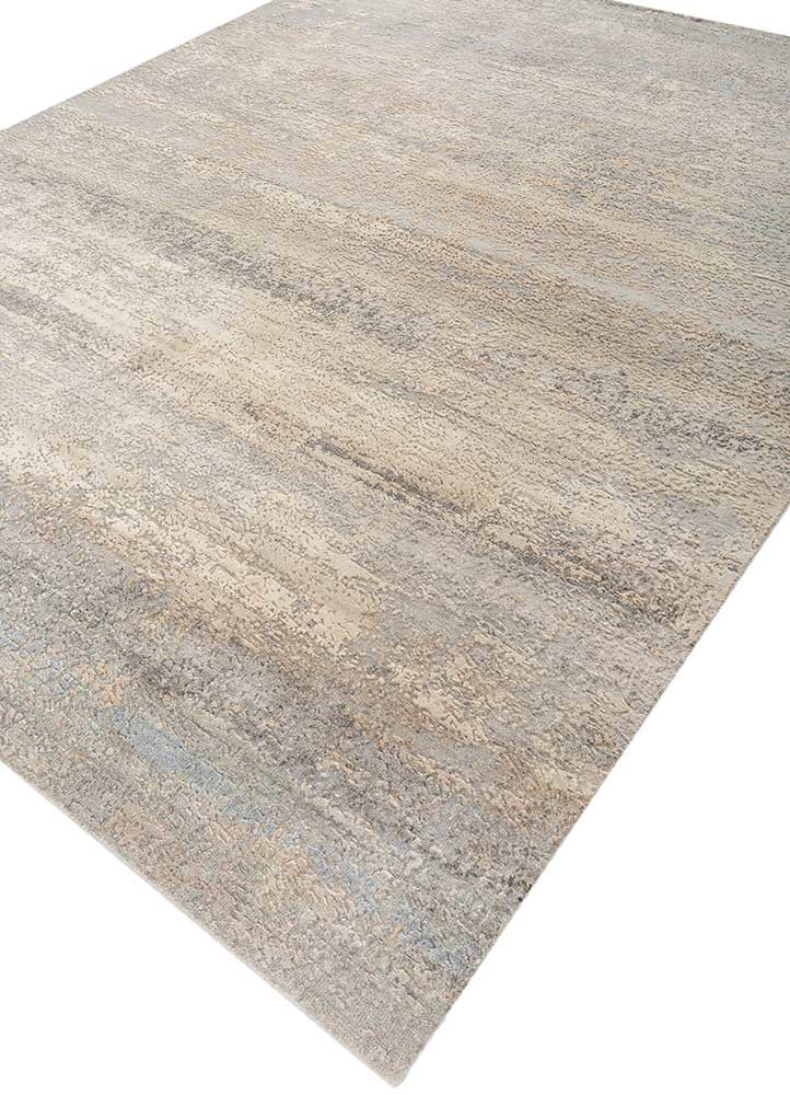 entropy ivory wool and silk hand knotted Rug - FoldShot entropy ivory wool and silk hand knotted Rug - FoldShot