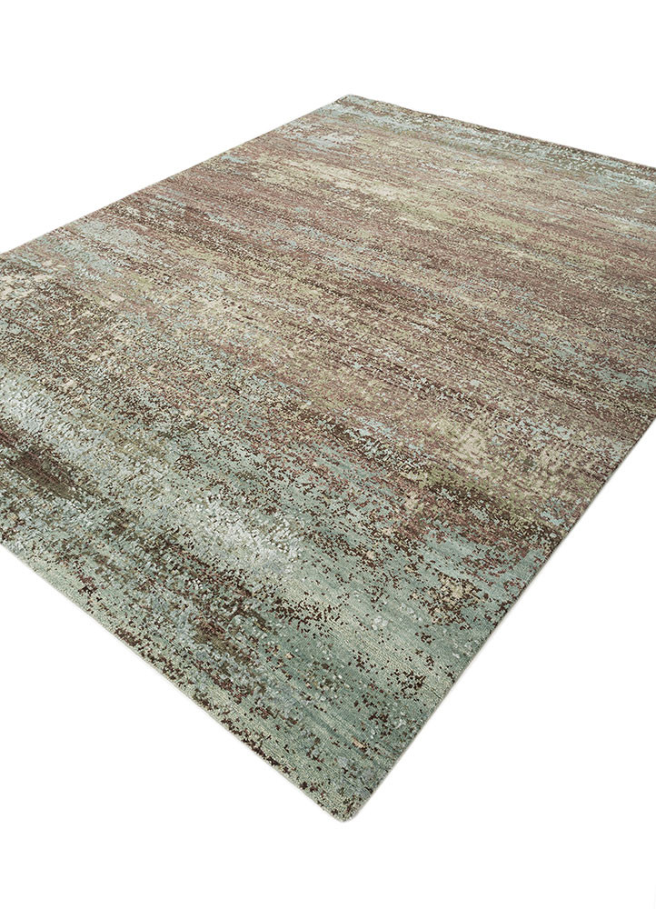 entropy ivory wool and silk hand knotted Rug - FoldShot entropy ivory wool and silk hand knotted Rug - FoldShot