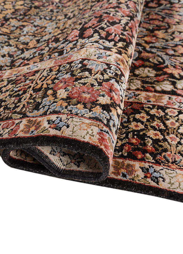 gulmarg blue wool and silk hand knotted Rug - FoldShot