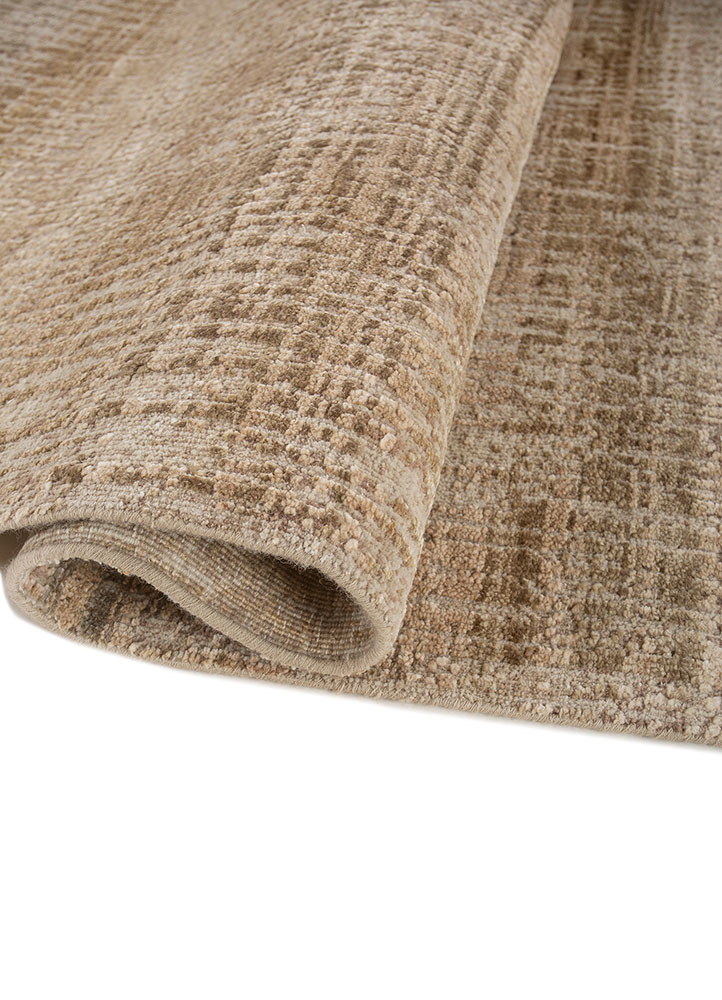 entropy beige and brown wool and silk hand knotted Rug - FoldShot entropy beige and brown wool and silk hand knotted Rug - FoldShot