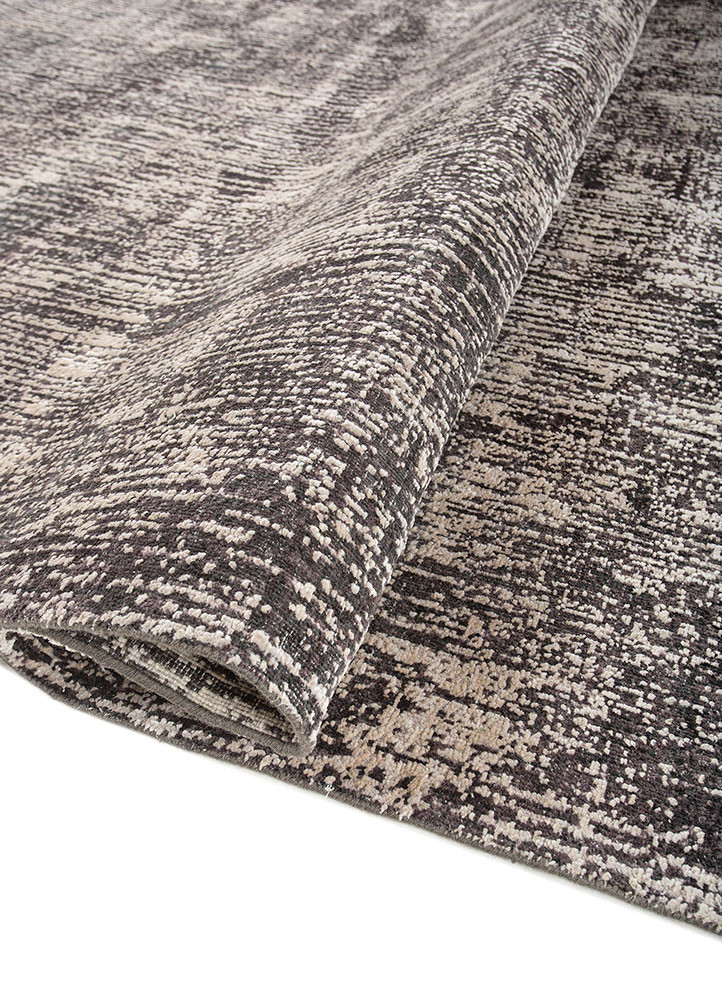 entropy ivory wool and silk hand knotted Rug - FoldShot