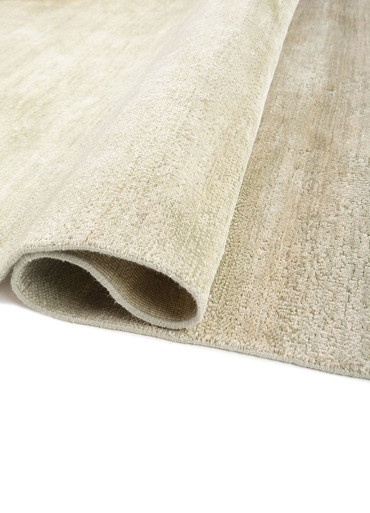 afterglow by kavi green wool and silk hand knotted Rug - FoldShot