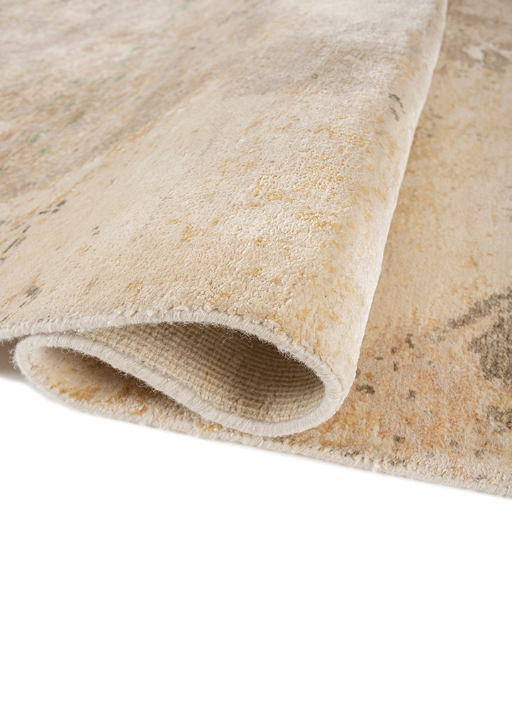 entropy ivory wool and silk hand knotted Rug - FoldShot entropy ivory wool and silk hand knotted Rug - FoldShot