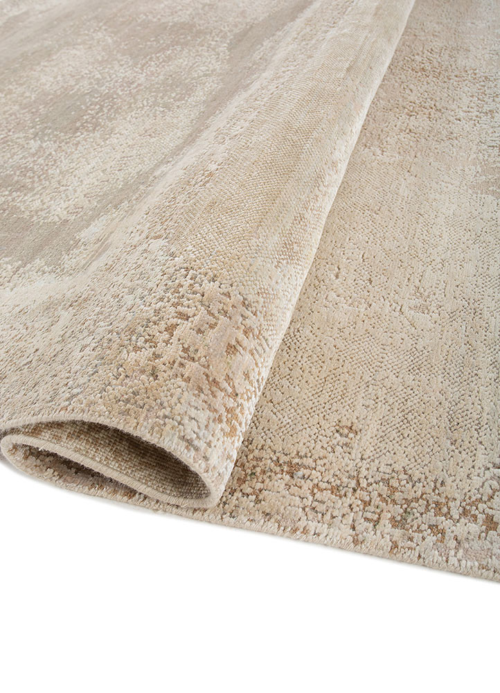 entropy ivory wool and silk hand knotted Rug - FoldShot entropy ivory wool and silk hand knotted Rug - FoldShot