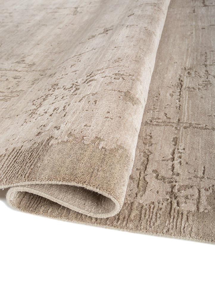 entropy ivory wool and silk hand knotted Rug - FoldShot entropy ivory wool and silk hand knotted Rug - FoldShot