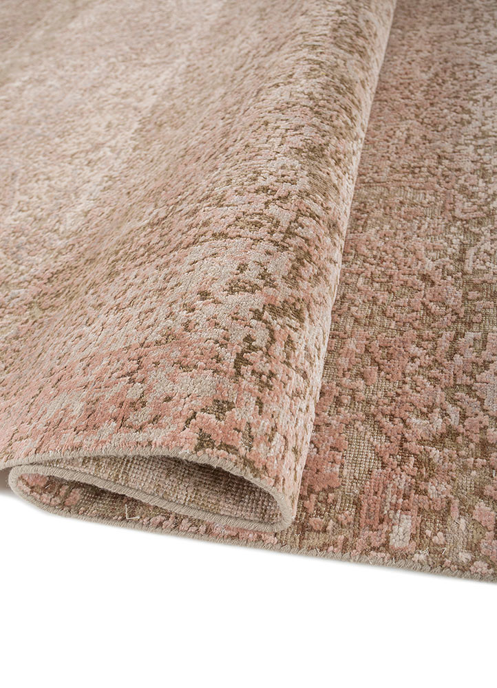 aurora beige and brown wool and silk hand knotted Rug - FoldShot aurora beige and brown wool and silk hand knotted Rug - FoldShot