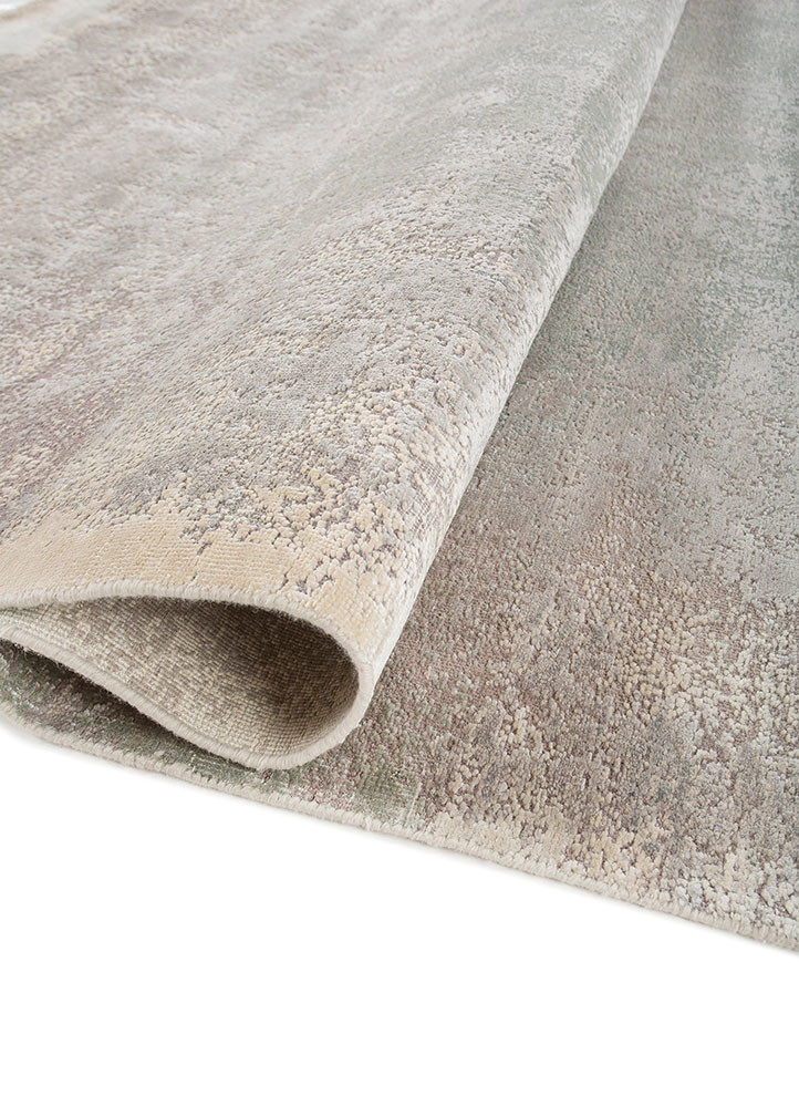 entropy blue wool and silk hand knotted Rug - FoldShot entropy blue wool and silk hand knotted Rug - FoldShot