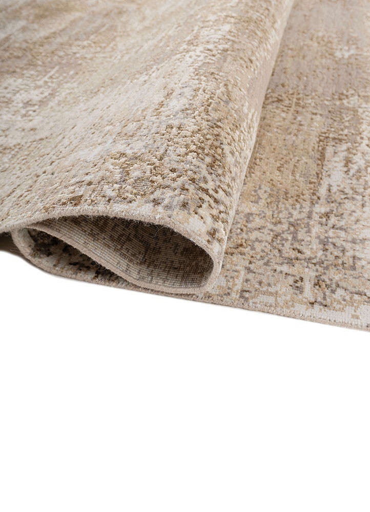 entropy ivory wool and silk hand knotted Rug - FoldShot