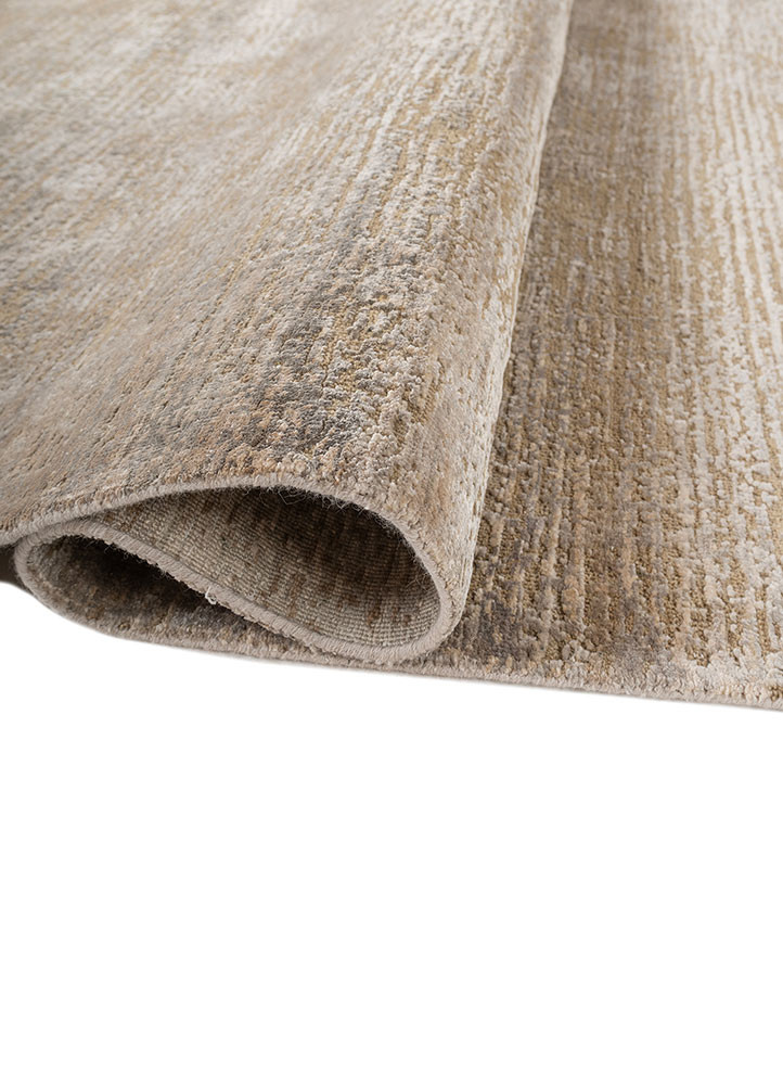entropy ivory wool and silk hand knotted Rug - FoldShot