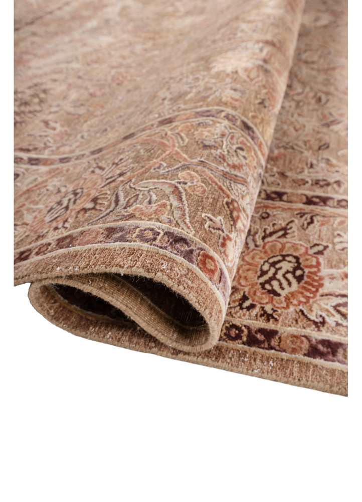 gulmarg red and orange wool and silk hand knotted Rug - FoldShot gulmarg red and orange wool and silk hand knotted Rug - FoldShot