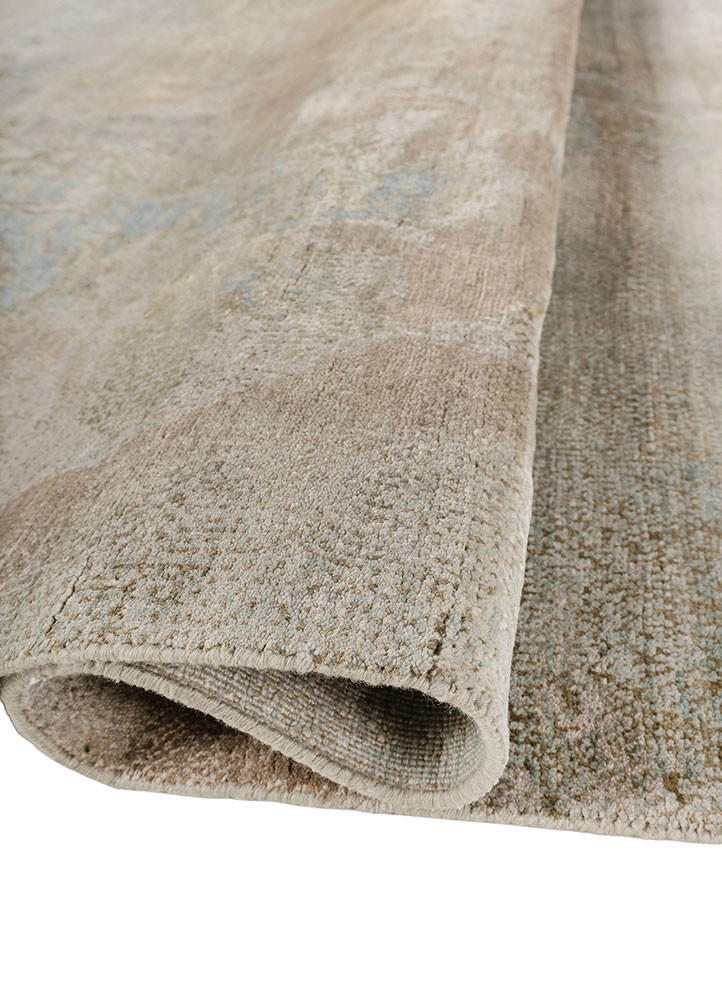 aprezo green wool and silk hand knotted Rug - FoldShot aprezo green wool and silk hand knotted Rug - FoldShot
